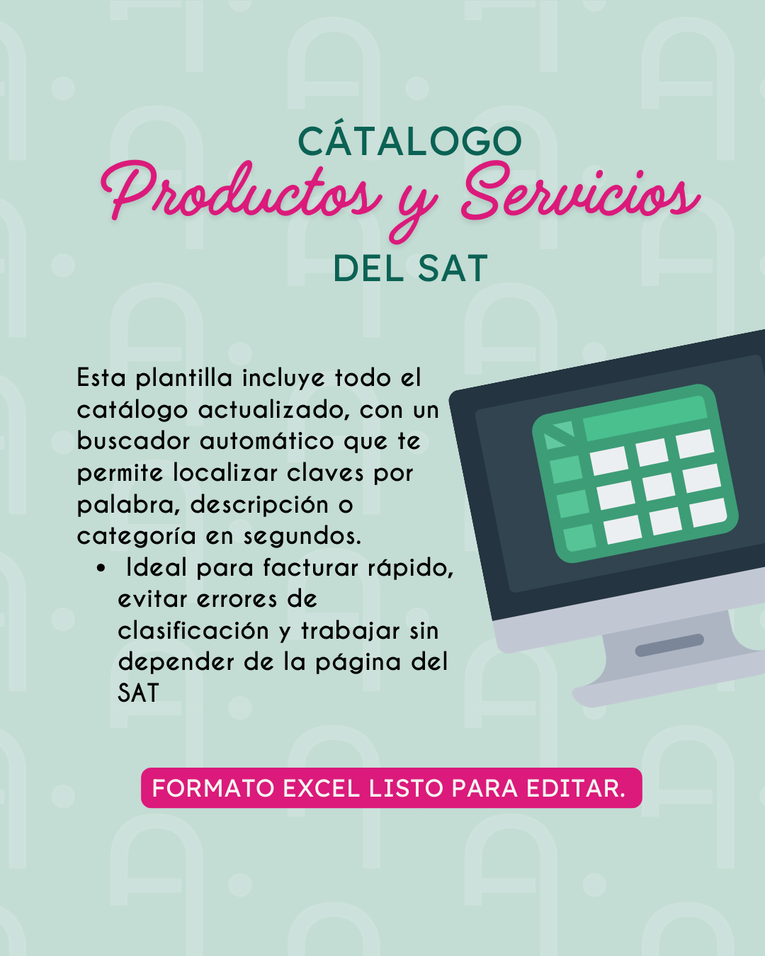 Catálogo SAT de Productos y Servicios en Excel (Macro) | Buscador Automático de Claves CFDI | Herramienta Contable 2026