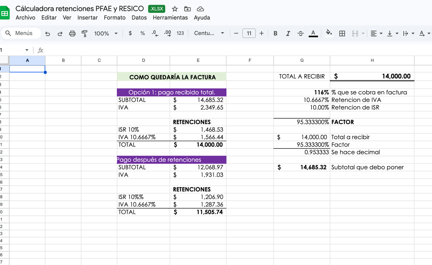 Calculadora de Retenciones ISR e IVA en Excel | Personas Físicas vs Personas Morales | Herramienta Contable 2026
